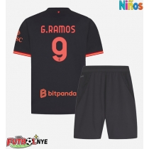 Camiseta AC Milan Goncalo Ramos #9 Tercera Equipación para niños 2026-27 manga corta (+ pantalones cortos)